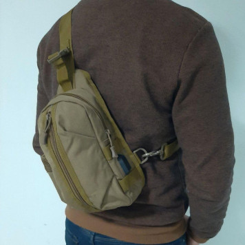 Тактична армійська сумка-борсетка на одній лямці. Койот. T-Bag 447-6