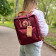 Бордовий рюкзак із райдужними ручками Kanken Classic 16 L, канкен.