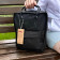Чорний міський рюкзак Kanken Classic Dark зі шкіряними ручками, канкен-класик. 16 L