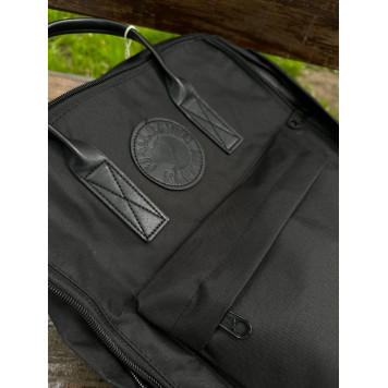 Чорний міський рюкзак Kanken Classic Dark зі шкіряними ручками, канкен-класик. 16 L-5