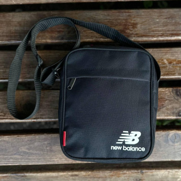 Чоловіча чорна борсетка New Balance. Сумка через плече зі щільної тканини.-7