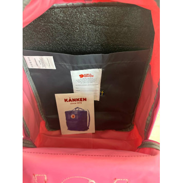Пудровий рожевий жіночий рюкзак Kanken Classic 16 L з райдужними ручками. Портфель канкен-9