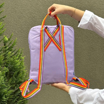 Лавандовий рюкзак Kanken Classic 16 L з райдужними ручками. Портфель канкен-8