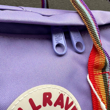 Лавандовий рюкзак Kanken Classic 16 L з райдужними ручками. Портфель канкен-9