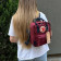 Бордовий рюкзак із синіми ручками Kanken mini 7 L, канкен.