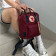Бордовий рюкзак із синіми ручками Kanken mini 7 L, канкен.
