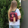 Бордовий рюкзак із синіми ручками Kanken mini 7 L, канкен.