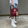 Бордовий рюкзак із синіми ручками Kanken mini 7 L, канкен.