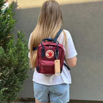 Бордовий рюкзак із синіми ручками Kanken mini 7 L, канкен.-4