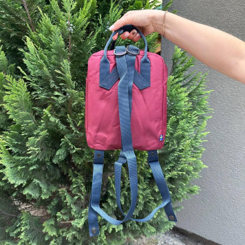 Бордовий рюкзак із синіми ручками Kanken mini 7 L, канкен.-5