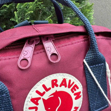 Бордовий рюкзак із синіми ручками Kanken mini 7 L, канкен.-9