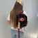 Чорний рюкзак із бордовими ручками Kanken mini 7 L, канкен.