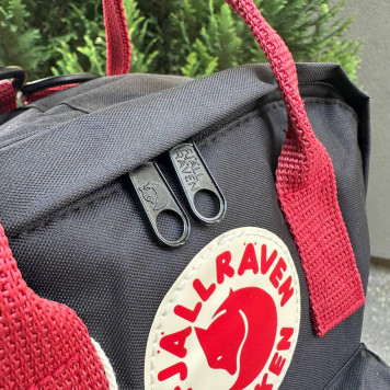 Чорний рюкзак із бордовими ручками Kanken mini 7 L, канкен.-6