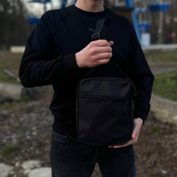 Чорна чоловіча борсетка puma. Сумка через плече зі щільної тканини.-6