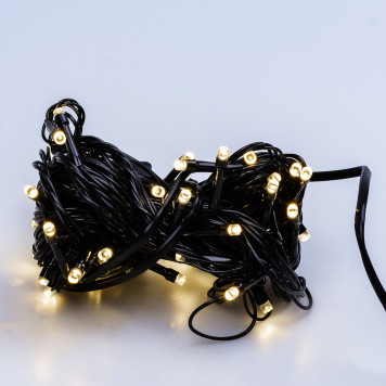 Гірлянда нитка 6м на 100 LED лампочок світлодіодна чорний провід 8 режимів роботи Жовтий-6