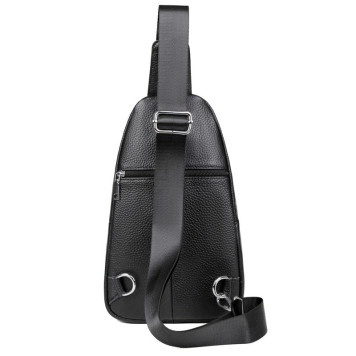Чоловічий шкіряний слінг на одне плече 18х32х7, сумка крос боді TIDING BAG A25F-3204-1A чорна-8