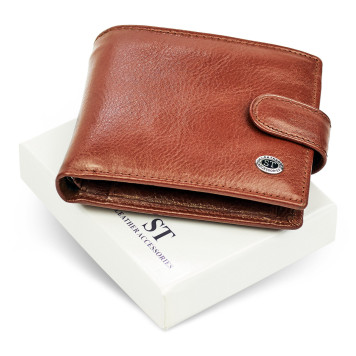 Чоловічий портмоне з натуральної шкіри ST Leather B104 Коричневий-1