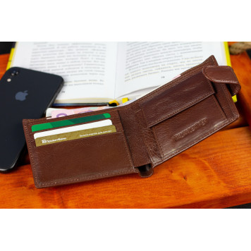 Чоловічий портмоне з натуральної шкіри ST Leather B104 Коричневий-6