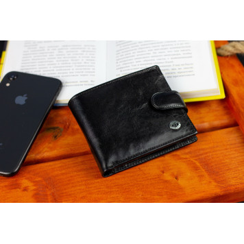 Чоловічий портмоне з натуральної шкіри ST Leather B104 Коричневий Чорний-6