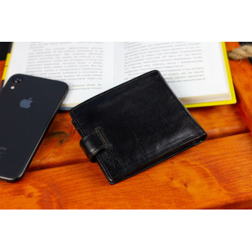 Чоловічий портмоне з натуральної шкіри ST Leather B104 Коричневий Чорний-7