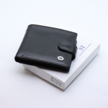 Стильне шкіряне портмоне ST Leather В 103 Чорний-1