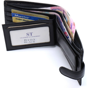 Стильне шкіряне портмоне ST Leather В 103 Чорний-4