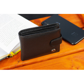 Класичне чоловіче портмоне з натуральної шкіри ST Leather ST102 Чорний-9