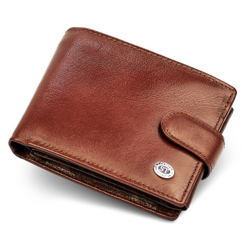 Класичне чоловіче портмоне з натуральної шкіри ST Leather В 102 Коричневий-1