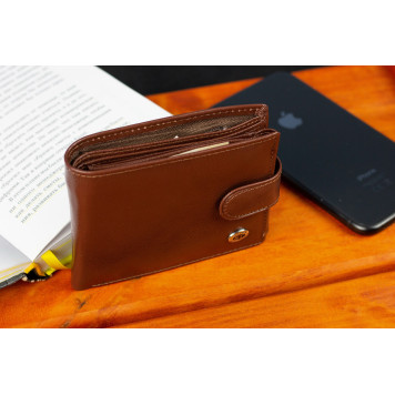 Класичне чоловіче портмоне з натуральної шкіри ST Leather В 102 Коричневий-3