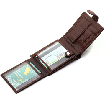 Класичне чоловіче портмоне з натуральної шкіри ST Leather В 102 Коричневий-5