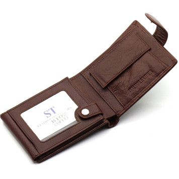 Класичне чоловіче портмоне з натуральної шкіри ST Leather В 102 Коричневий-6