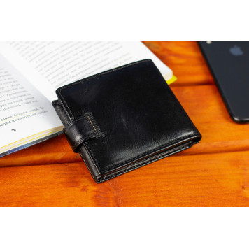 Класичне чоловіче портмоне з натуральної шкіри ST Leather В 102 Коричневий Чорний-6