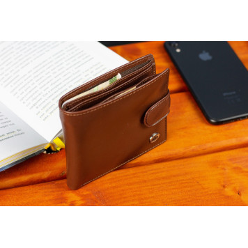 Стильне шкіряне портмоне ST Leather В 103 Чорний Коричневий-3