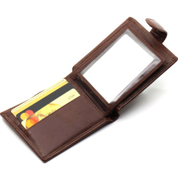 Стильне шкіряне портмоне ST Leather В 103 Чорний Коричневий-4