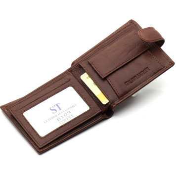 Коричневе чоловіче портмоне з натуральної шкіри з фіксацією ST Leather ST103-5