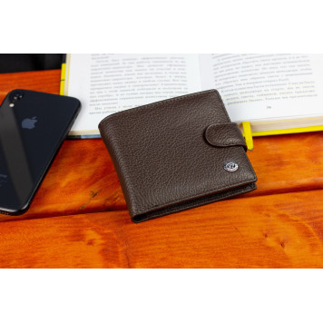 Коричневе чоловіче портмоне з натуральної шкіри з фіксацією ST Leather ST103-7