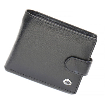 Коричневе чоловіче портмоне з натуральної шкіри з фіксацією ST Leather ST103 Чорний-2