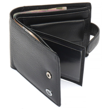 Коричневе чоловіче портмоне з натуральної шкіри з фіксацією ST Leather ST103 Чорний-6