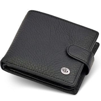 Чоловіче портмоне з натуральної шкіри ST Leather ST153 чорний