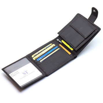 Чоловіче портмоне з натуральної шкіри ST Leather ST153 чорний-4