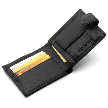 Шкіряне чоловіче портмоне на кнопці ST Leather ST-104-1 чорний-4