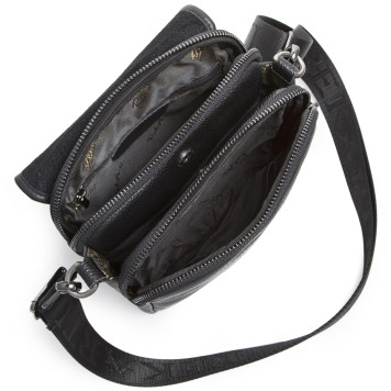 Месенджер із клапаном через плече 24х20х6, шкіряна барсетка Tiding Bag TD-20033 чорна-4