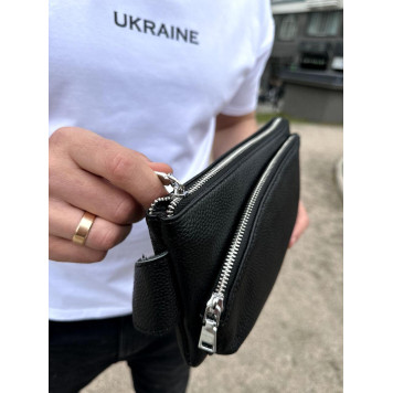 Поясна бананка унісекс 14х25х8, сумка конверт для телефону та документів TD-54928 чорна-1