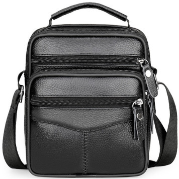 Чоловіча сумка барсетка 17x21x9, шкіряна сумочка планшет Tiding Bag 75003 чорна-2
