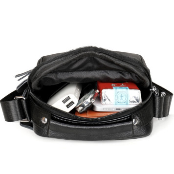 Чоловіча сумка барсетка 17x21x9, шкіряна сумочка планшет Tiding Bag 75003 чорна-5