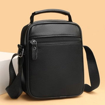 Чоловіча сумка барсетка 17x21x9, шкіряна сумочка планшет Tiding Bag 75003 чорна-7