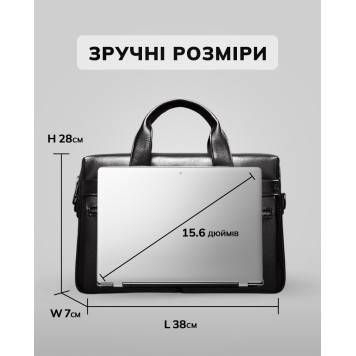 Чоловіча сумка для офіса 39x28×8, портфель папка для ноутбука та паперів SK N76955 чорний-3