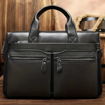 Чоловіча сумка для офіса 39x28×8, портфель папка для ноутбука та паперів SK N76955 чорний-9