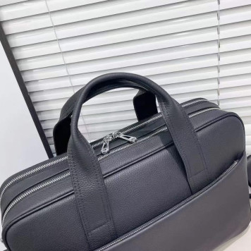 Шкіряна чоловіча ділова сумка для ноутбука 40x27x10, офісний портфель Tiding Bag 56901, чорний-1