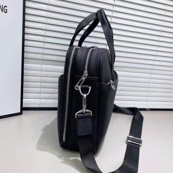 Шкіряна чоловіча ділова сумка для ноутбука 40x27x10, офісний портфель Tiding Bag 56901, чорний-2